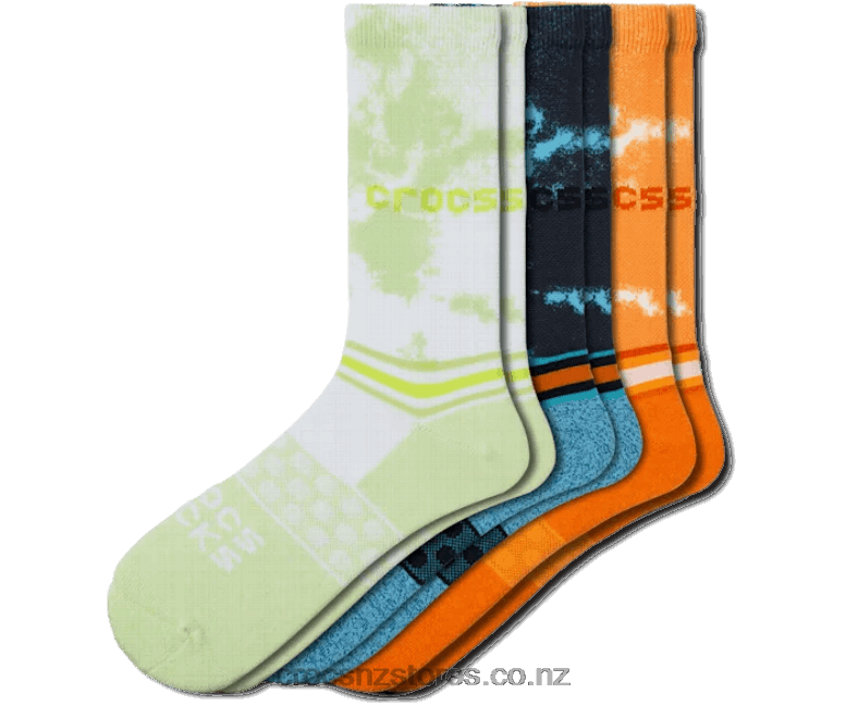 Socks Adult Crew Seasonal Dye 3 Pack Crocs Multi 2000P1216
