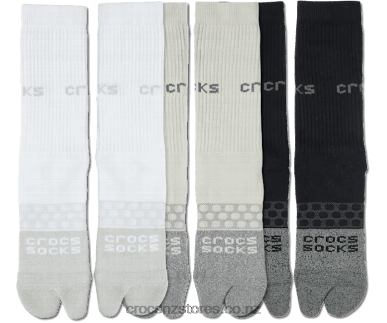 Socks Adult Flip Flop Sock 3 Pack Crocs White/Black 2000P1236