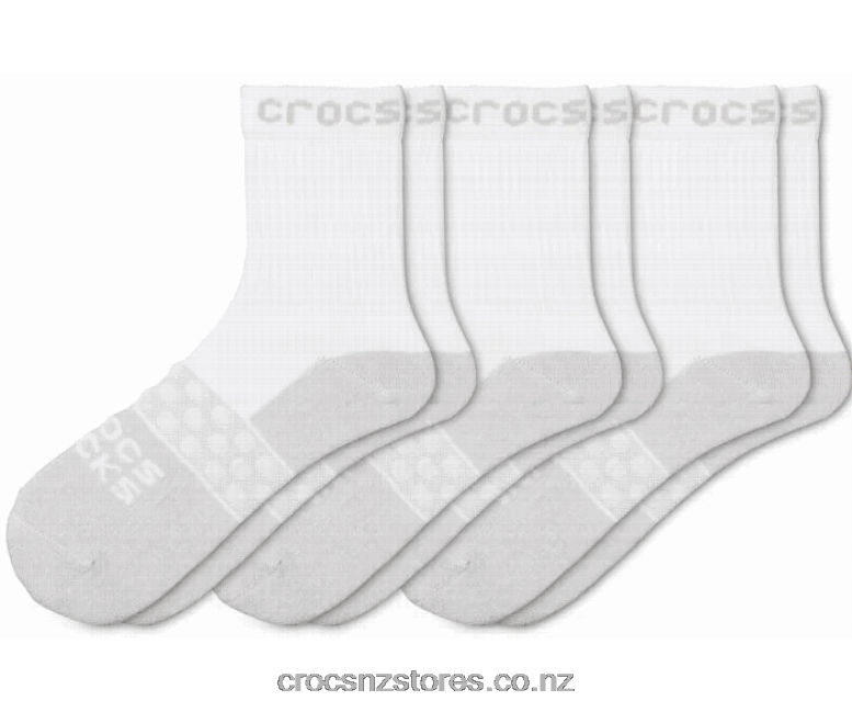 Socks Adult Quarter Solid 3-Pack Crocs White 2000P1238
