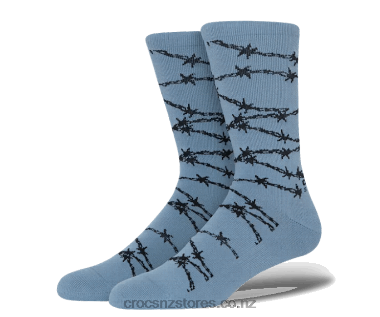 Socks Barbed Wire Crew Crocs Aegean Blue/Black 2000P1206